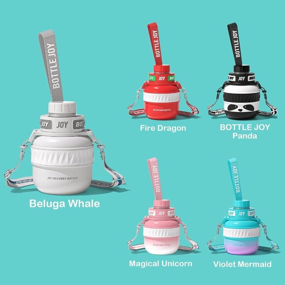 16 oz kids Stainless-Steel Water Bottle:Kids Water Bottle,Leakproof Lid, Perfect - Picture 2 of 7